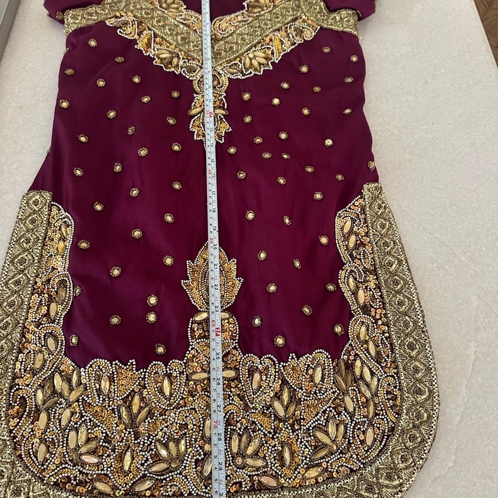 Elegant Purple and Gold Embellished Ethnic Tunic - Picture 6 of 7